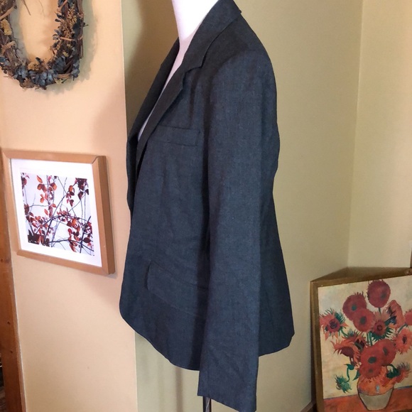 HARVE BENARD Size 14 Charcoal Gray Blazer Jacket Wool Lined Women Carer $138 NWT - Picture 5 of 11